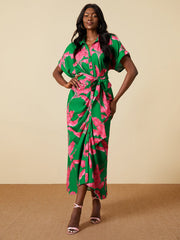Regular Fit Shirt Collar Vacation Midi Dress