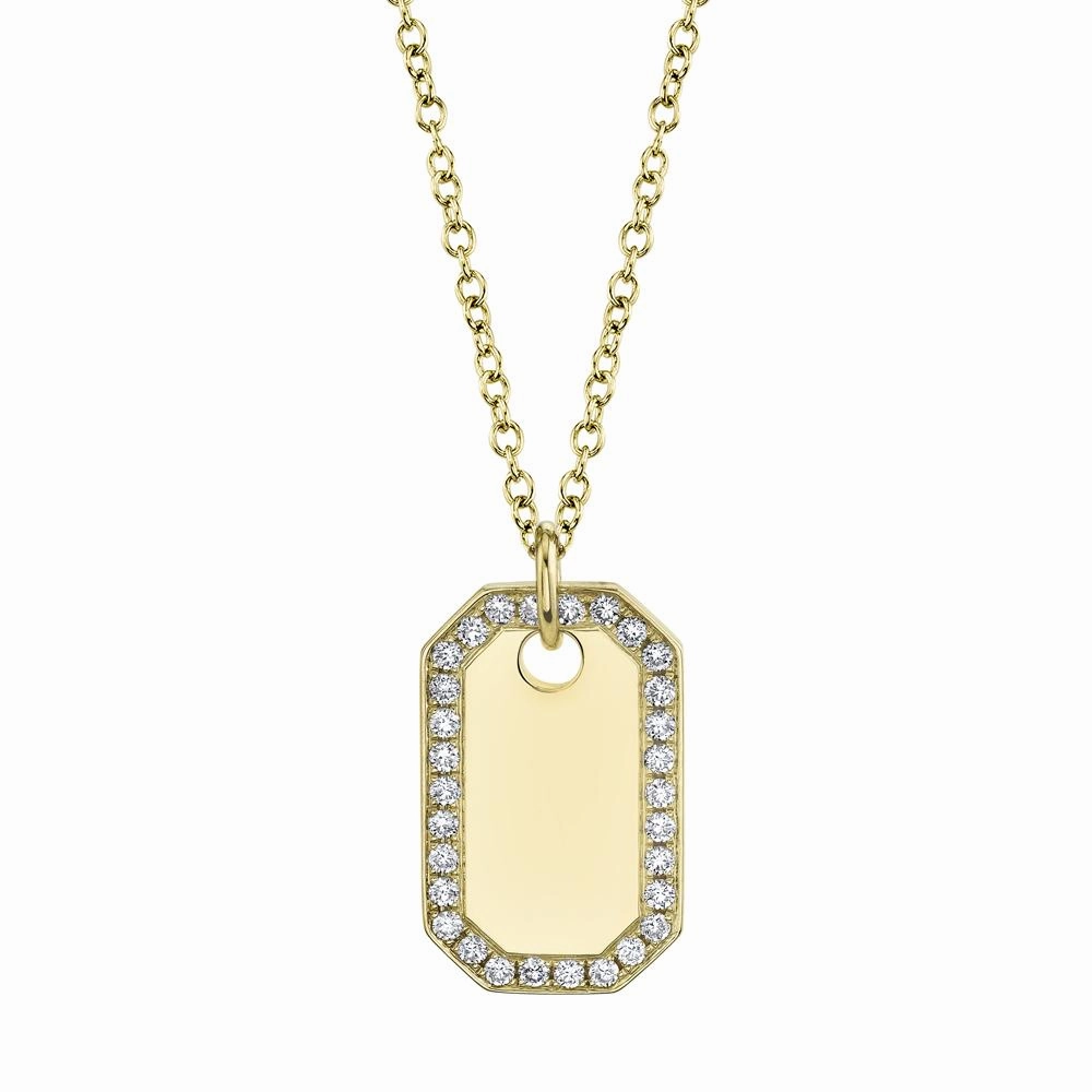 0.40CT DIAMOND DOG TAG NECKLACE