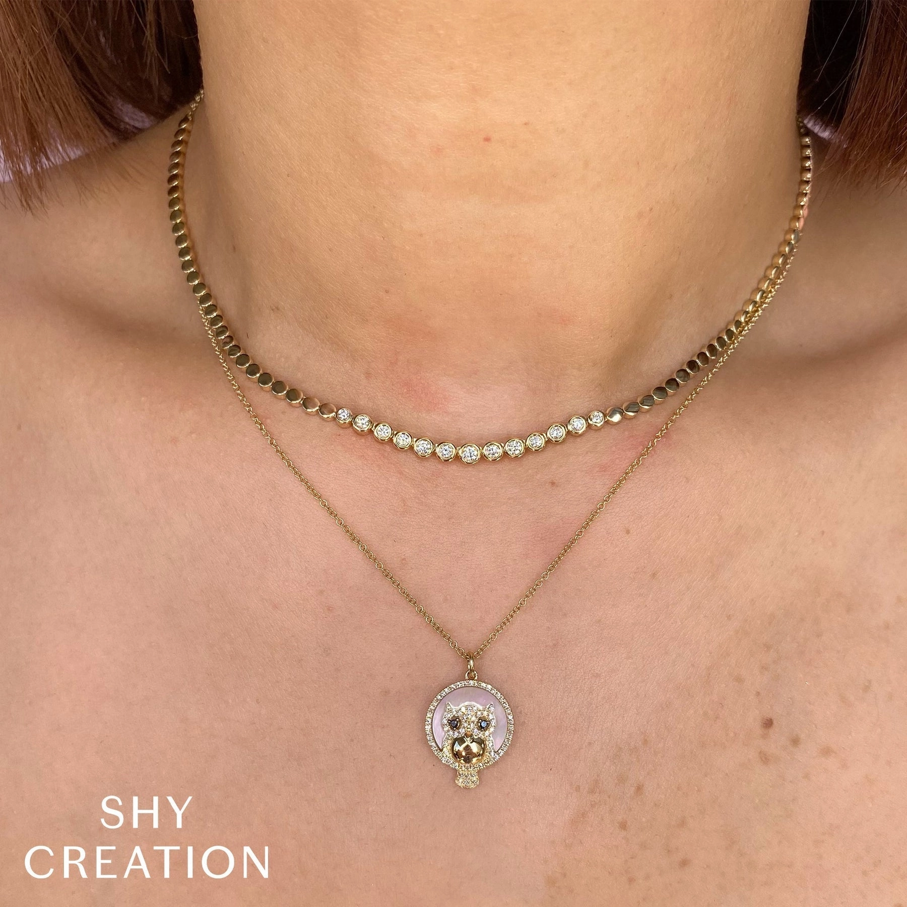 0.46CT DIAMOND BEZEL NECKLACE