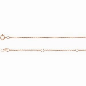 10K Rose 1 mm Cable 16" Chain