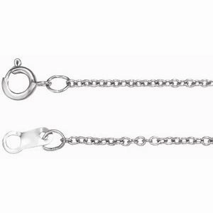 10K White 1 mm Cable 16" Chain