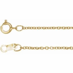10K White 1 mm Cable 16" Chain