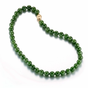 10mm Green Nephrite Jade Necklace