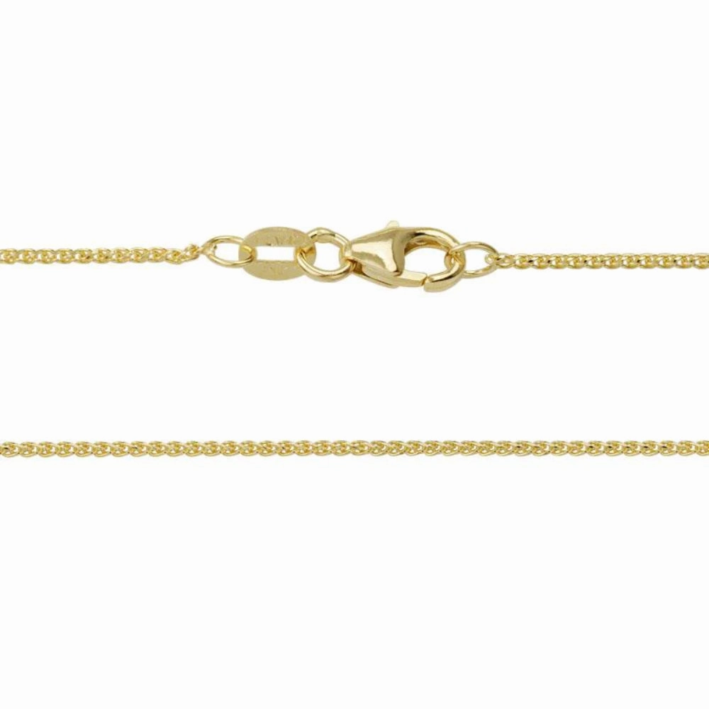 14k 1mm Diamond-Cut Wheat Chain
