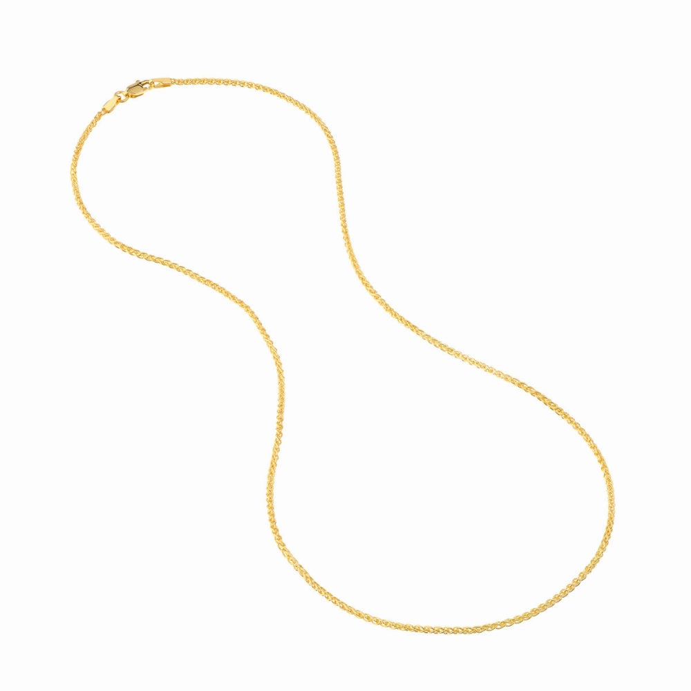 14k Gold 1.65mm Wheat Chain, 24"