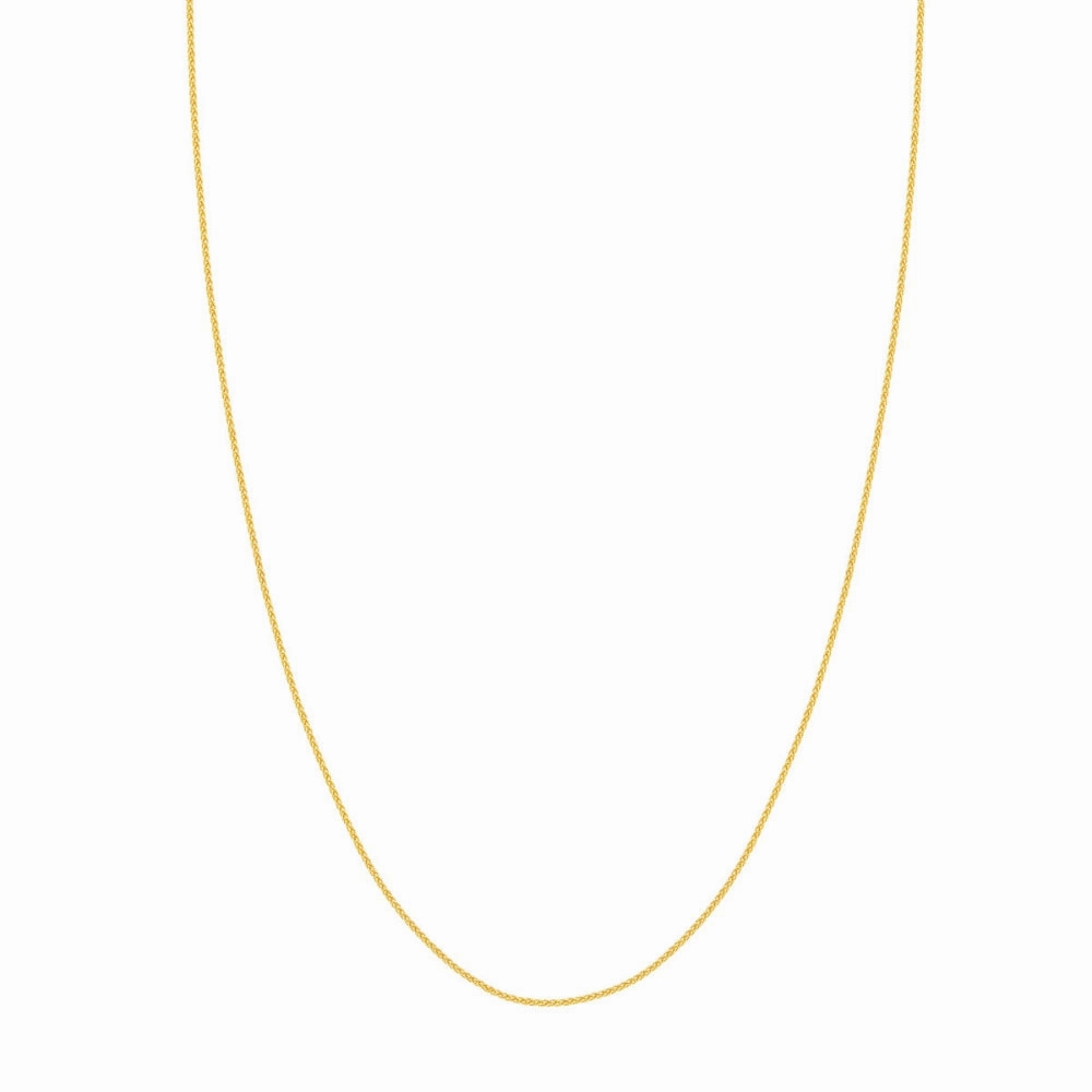 14k Gold Adjustable Length Wheat Chain