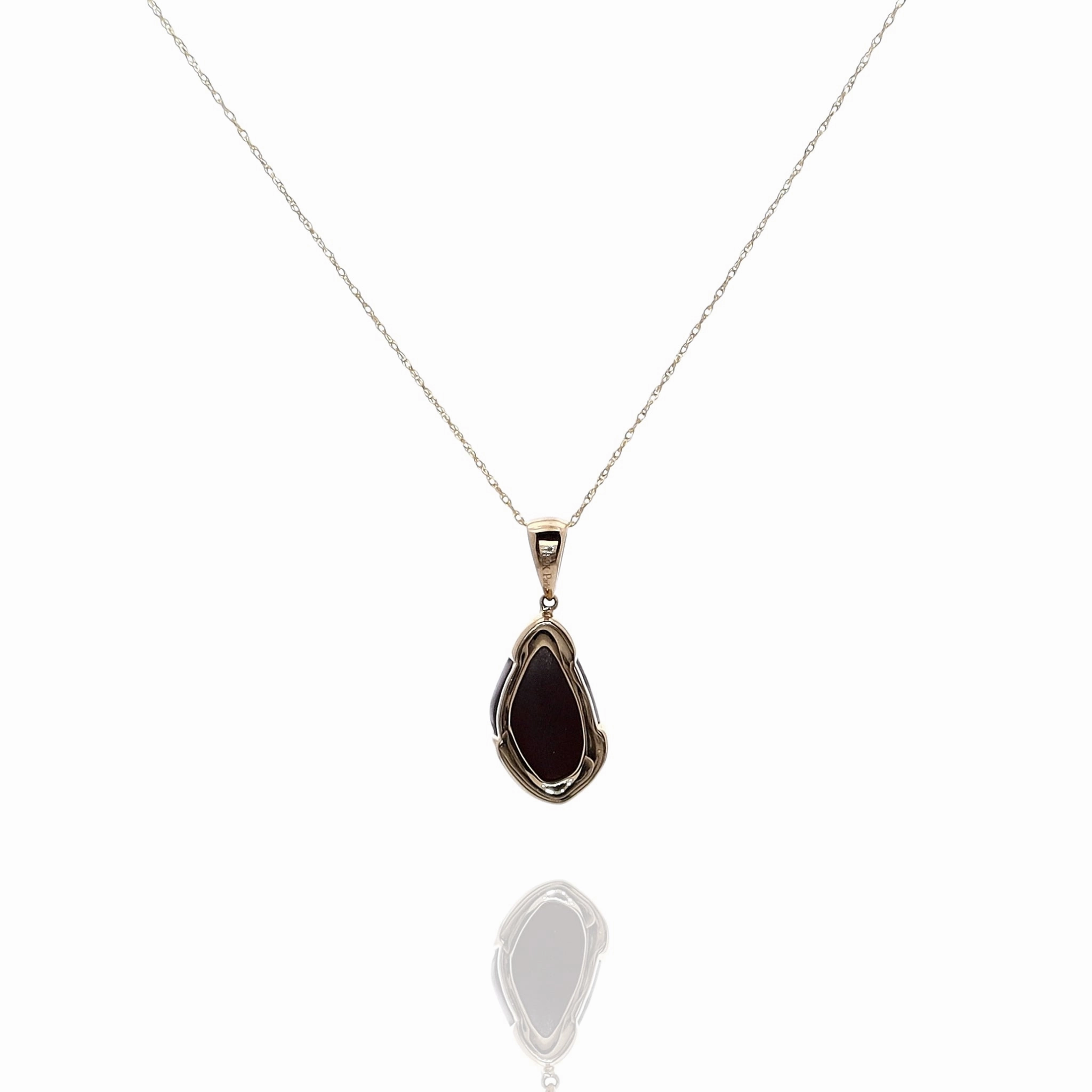 14k Gold Austrailian Opal Doublet Pendant