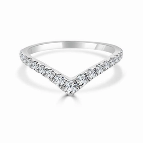 14k Gold Diamond Contour Wedding Band