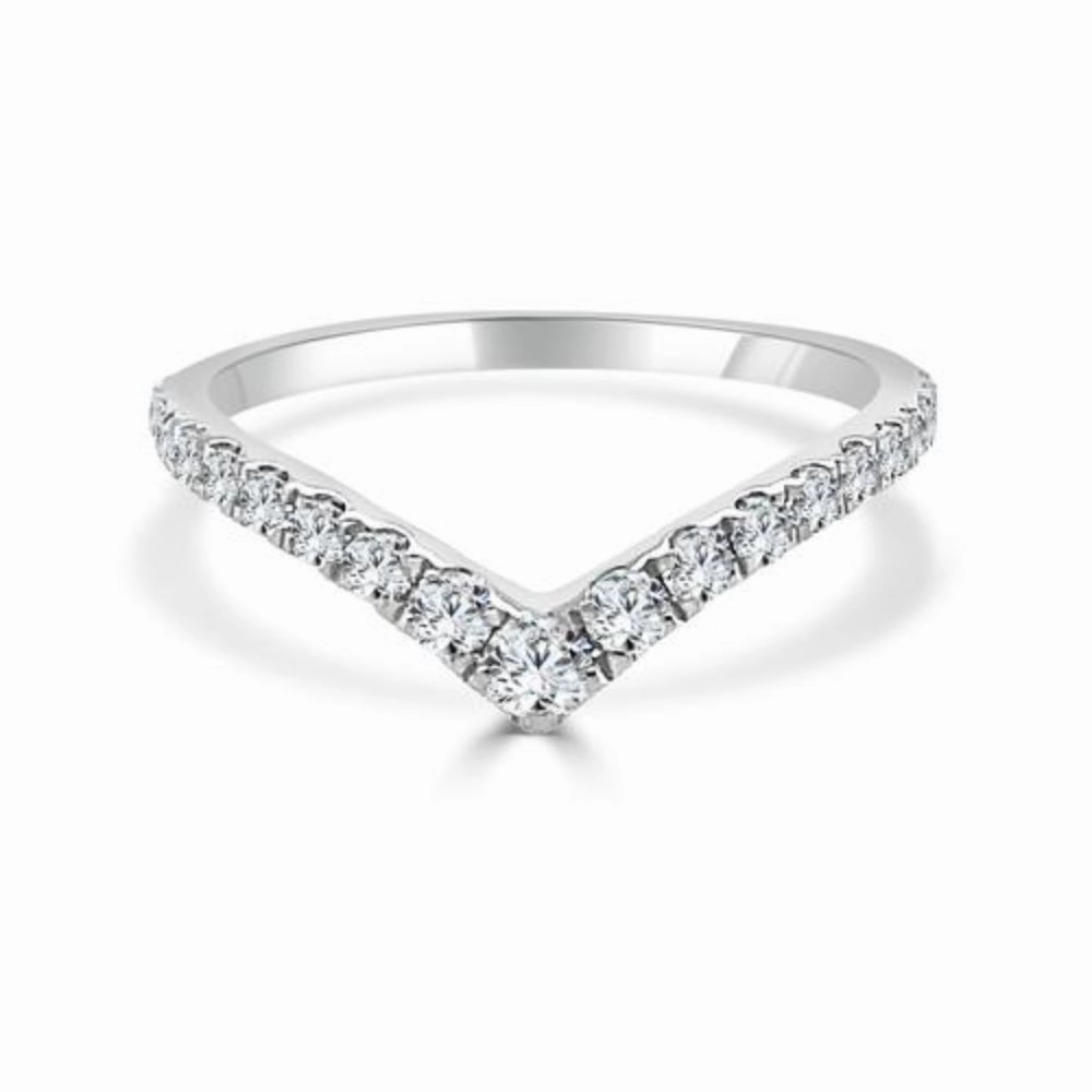14k Gold Diamond Contour Wedding Band
