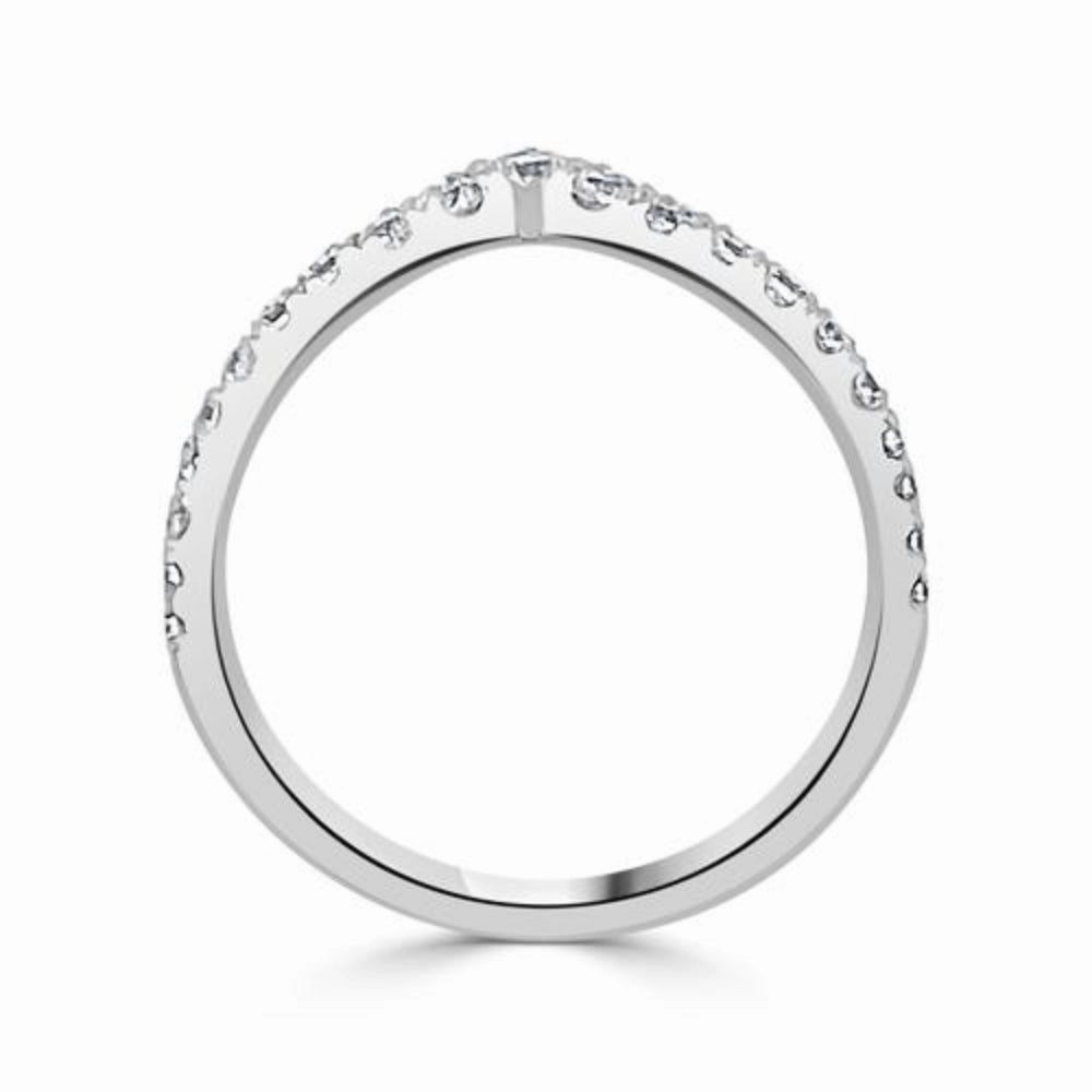 14k Gold Diamond Contour Wedding Band