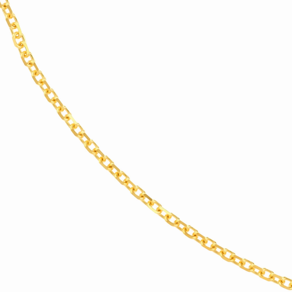 14k Gold Diamond-Cut Cable Chain 18"