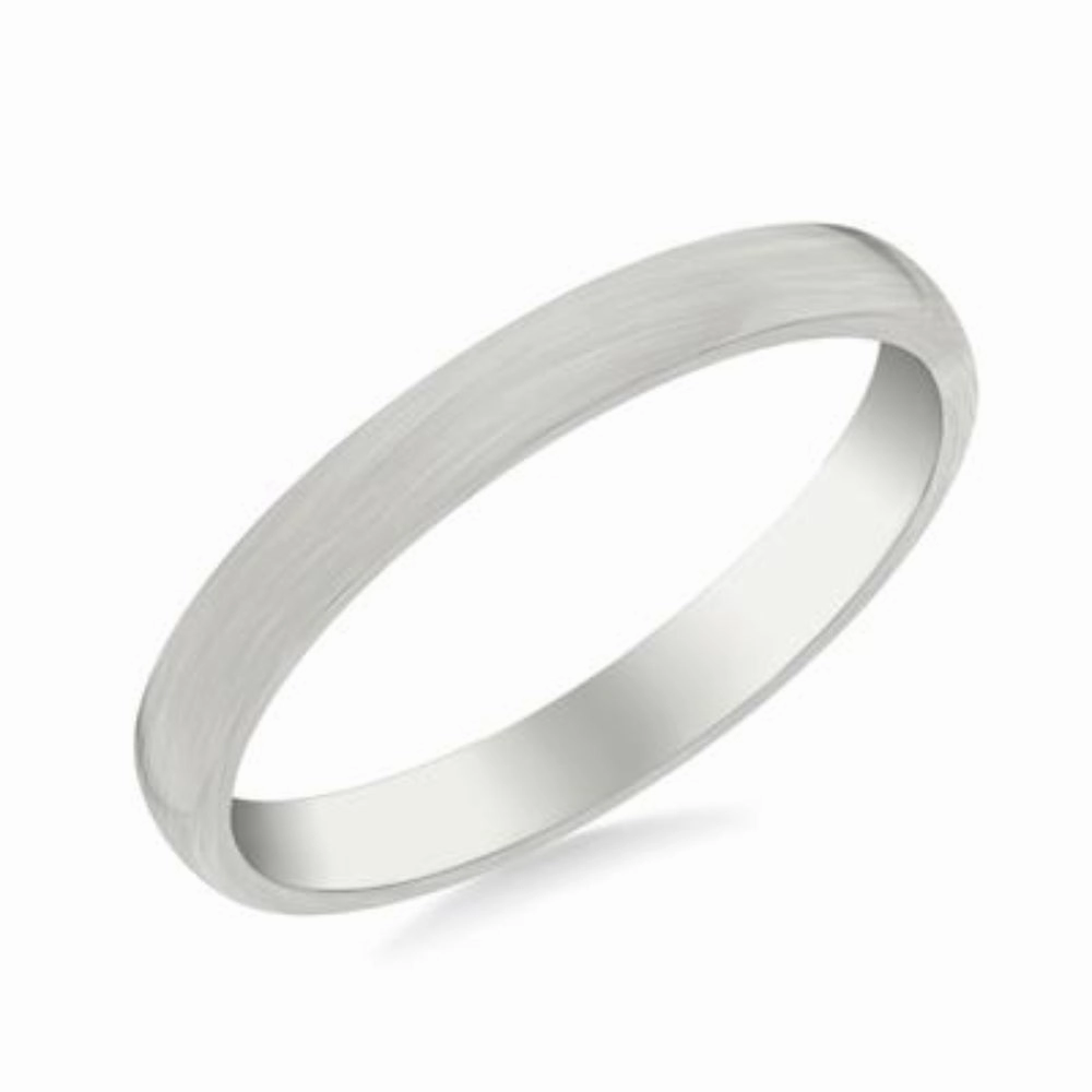 14k Gold European Fit Brushed Wedding Band 3mm