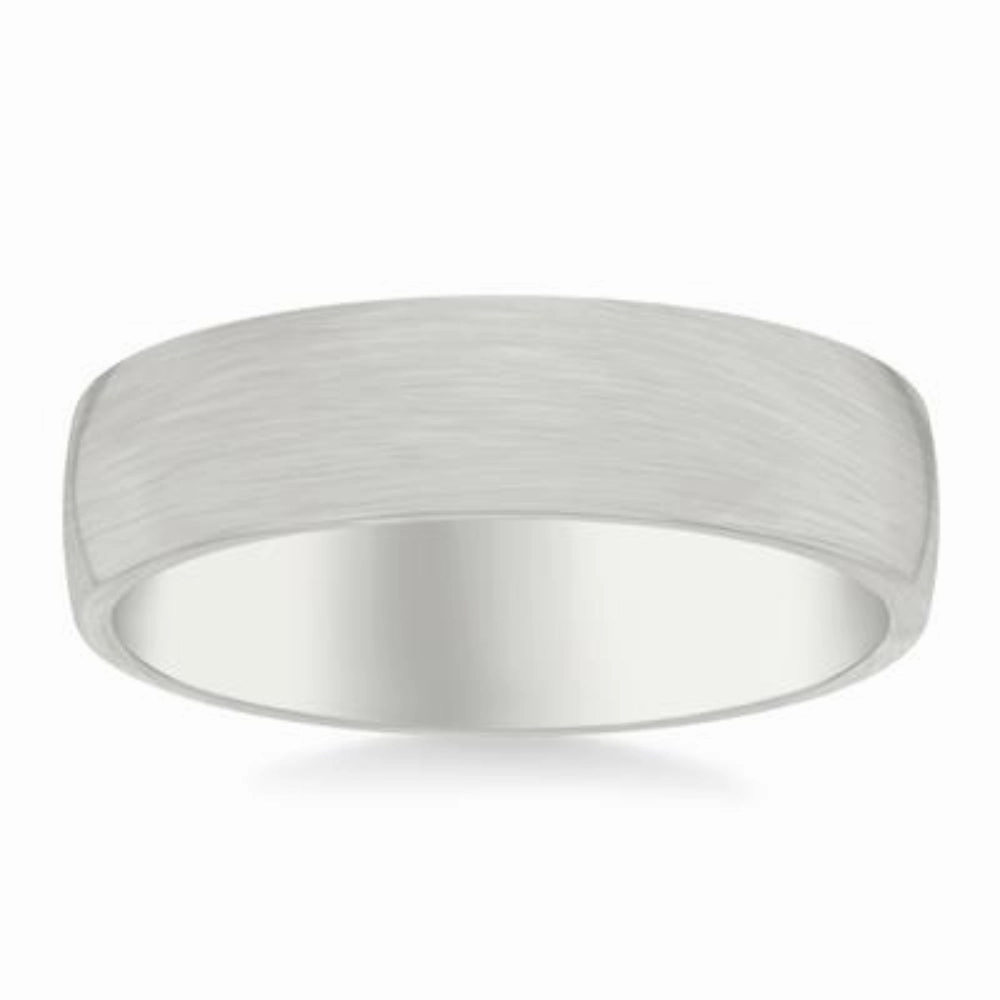 14k Gold European Fit Brushed Wedding Band 6mm