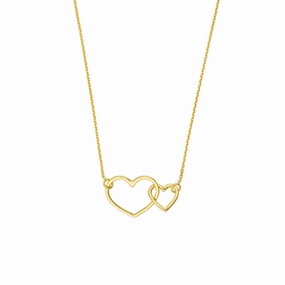 14k Gold Interlocking Hearts Necklace