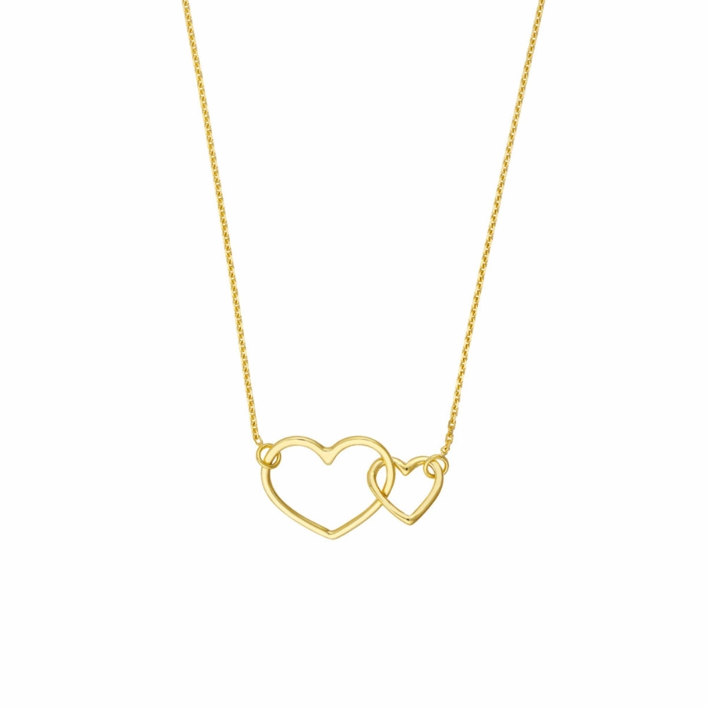 14k Gold Interlocking Hearts Necklace