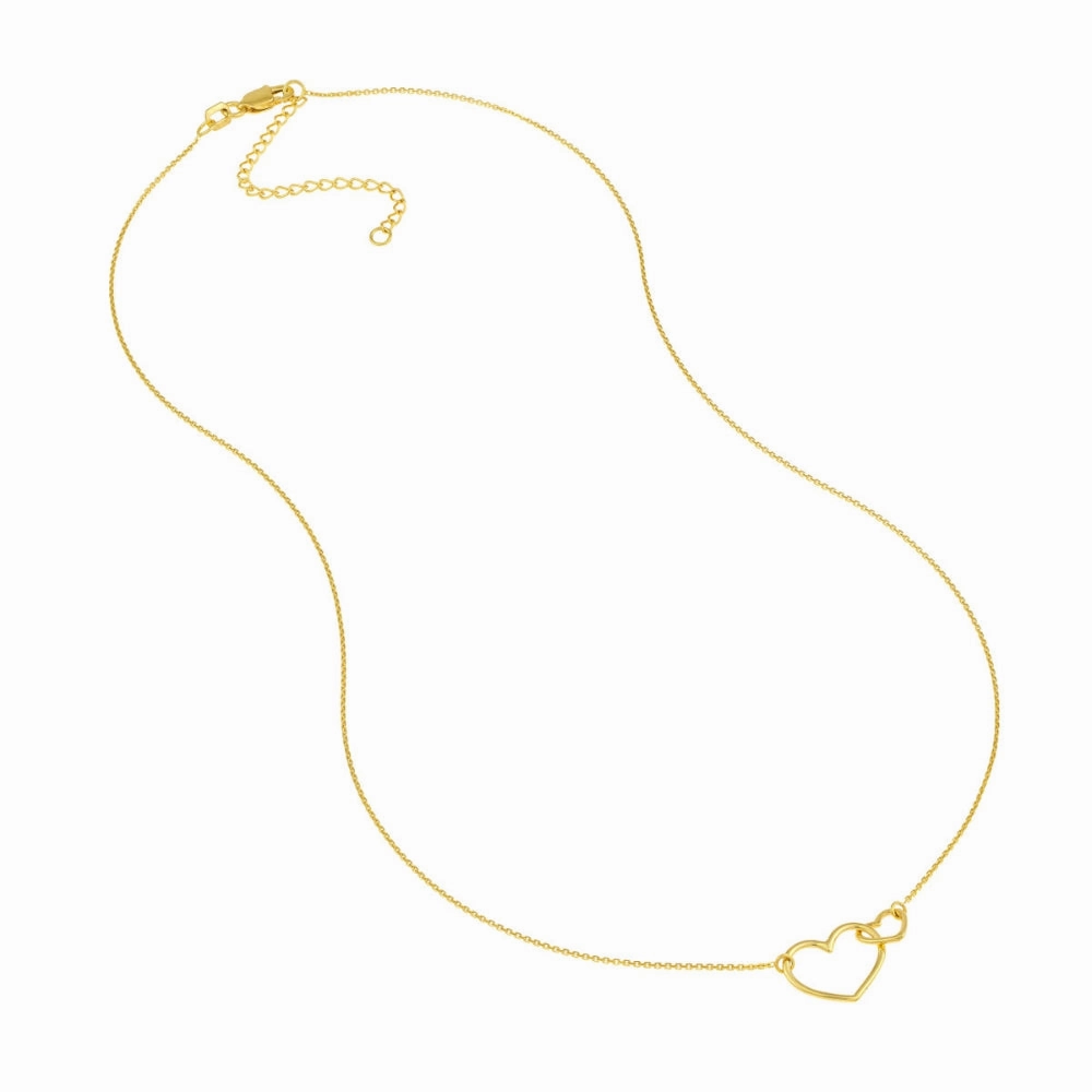 14k Gold Interlocking Hearts Necklace