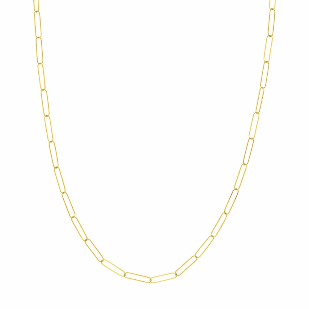 14k Gold Paper Clip Chain Necklace