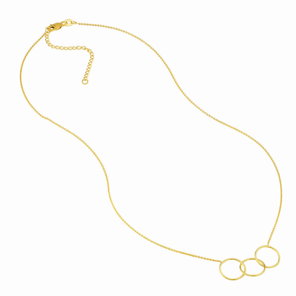 14k Gold Triple Circle Necklace