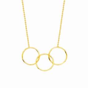 14k Gold Triple Circle Necklace