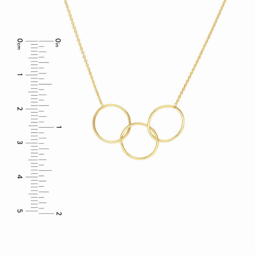 14k Gold Triple Circle Necklace
