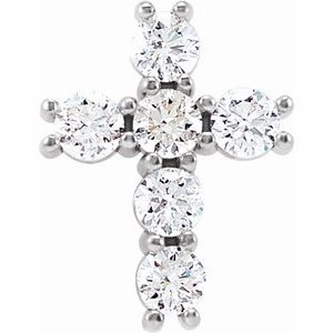 14K Rose 1 3/8 CTW Natural Diamond Cross Pendant