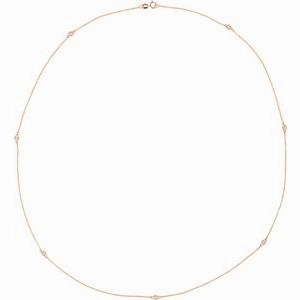 14K Rose 1/4 CTW Natural Diamond 5-Station 18" Necklace