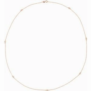 14K Rose 1/4 CTW Natural Diamond 5-Station 18" Necklace