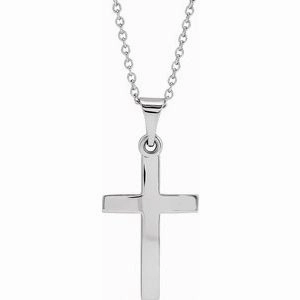 14K Rose Cross 18" Necklace