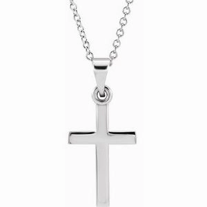 14K Rose Cross 18" Necklace