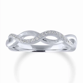 14k Twisting Half Plain Shank Wedding Band
