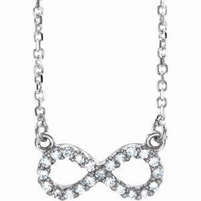 14K White 1/10 CTW Natural Diamond Infinity 16 1/2" Necklace