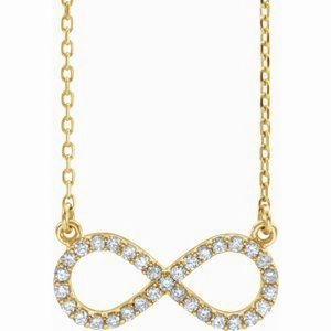 14K White 1/8 CTW Natural Diamond Infinity 16 1/2" Necklace