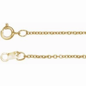 14K White 1 mm Adjustable Cable 16-18"  Chain