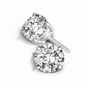 14K White Gold 1.25 CTW Diamond Stud Earrings