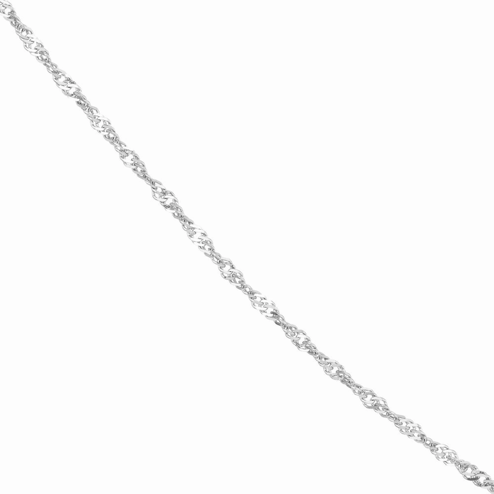 14k White Gold 1.4mm Singapore Chain