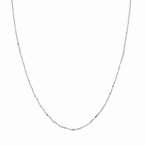 14k White Gold 1.4mm Singapore Chain