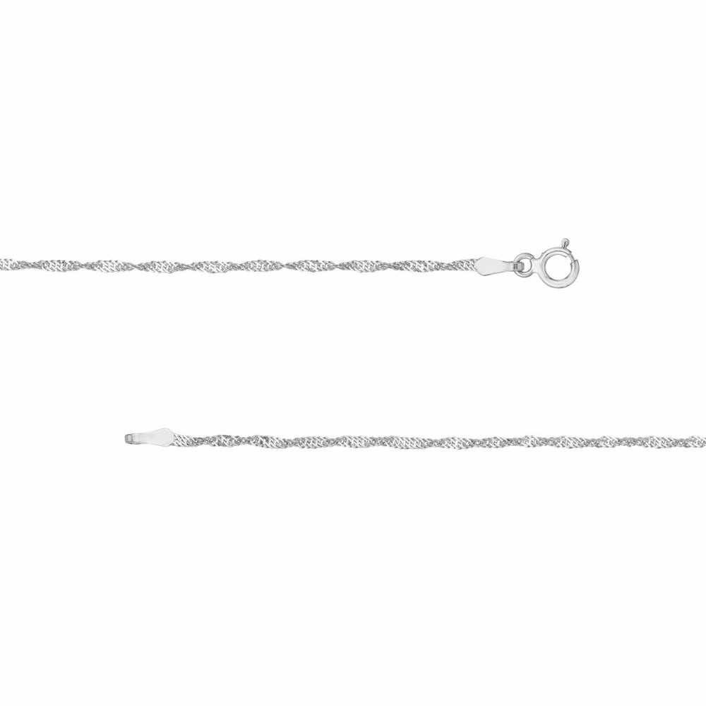 14k White Gold 1.4mm Singapore Chain