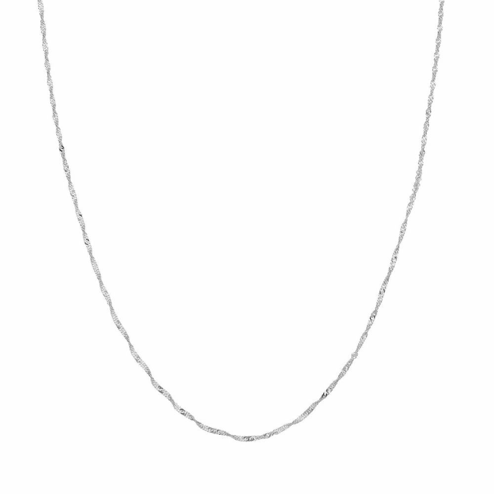 14k White Gold 1.4mm Singapore Chain