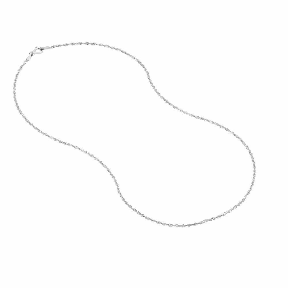 14k White Gold 1.4mm Singapore Chain