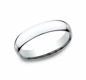 14K White Gold 4mm Super Light Comfort Fit Wedding Band