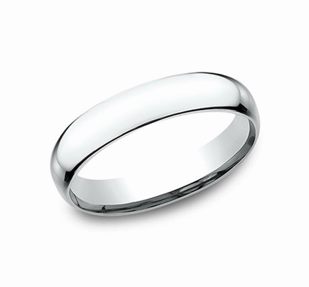 14K White Gold 4mm Super Light Comfort Fit Wedding Band
