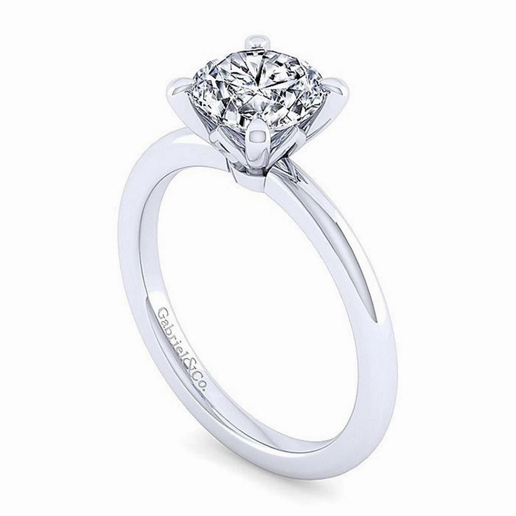 14K White Gold 'Ali' Round Diamond Engagement Ring