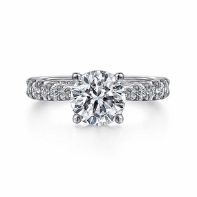 14K White Gold 'Avery' Classic Round Diamond Engagement Ring