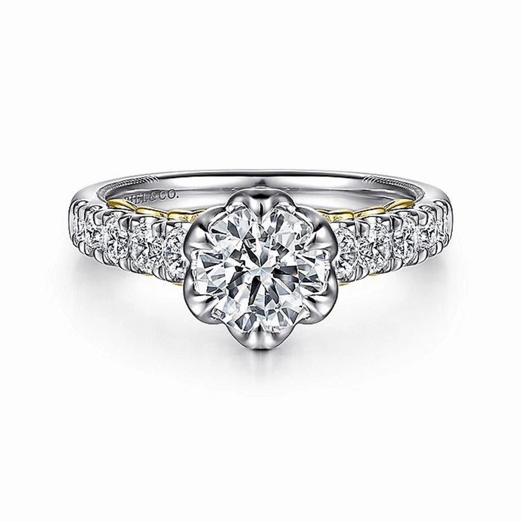 14K White Gold 'Basia' Classic Round Diamond Engagement Ring