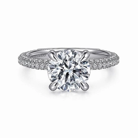 14K White Gold 'Xenia' Round Diamond Engagement Ring
