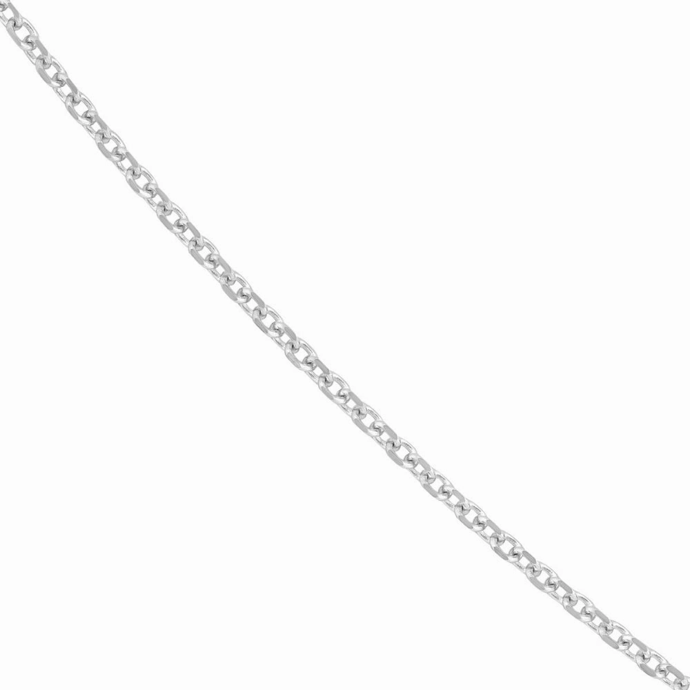 14k White Gold Diamond-Cut 1.5mm Cable Chain