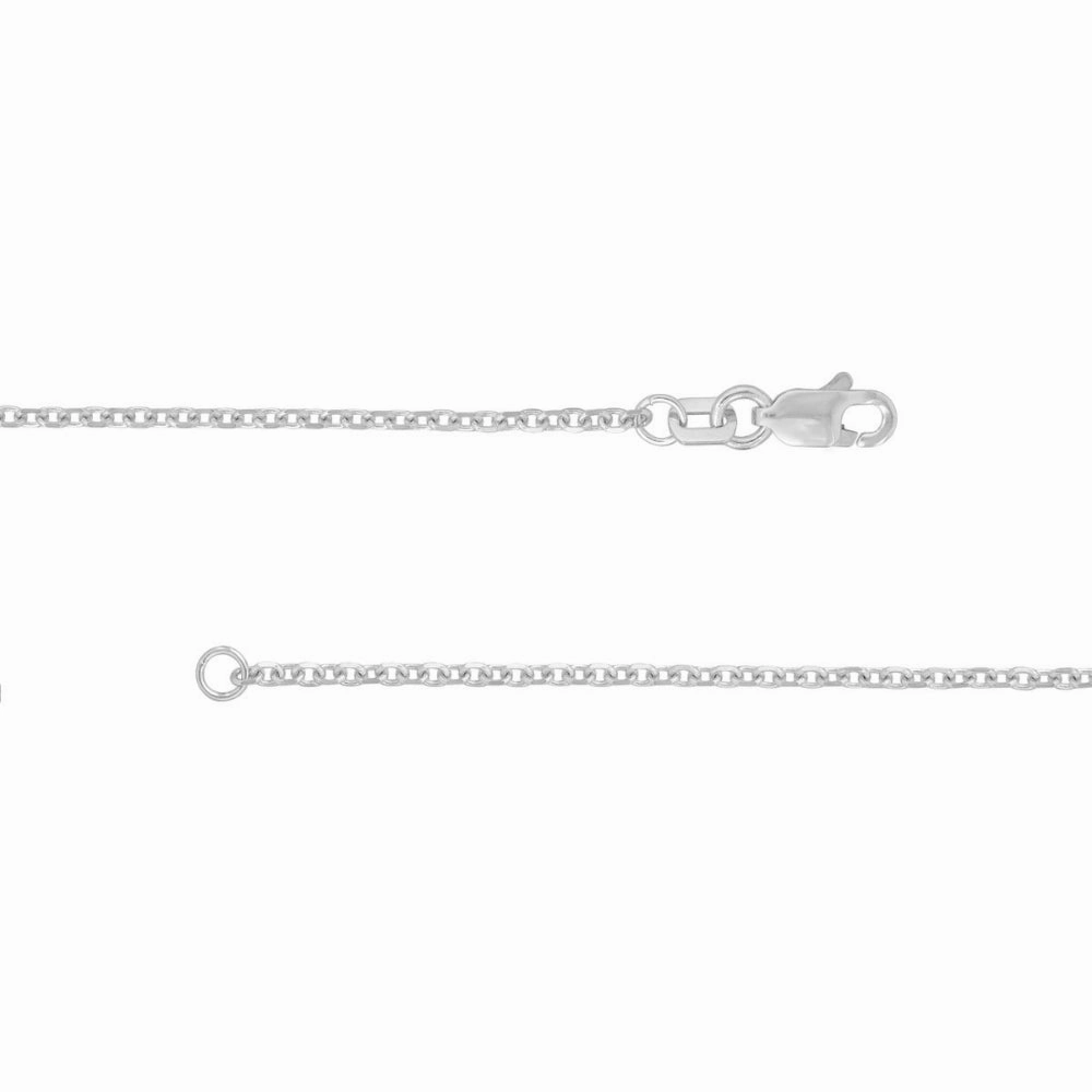 14k White Gold Diamond-Cut 1.5mm Cable Chain