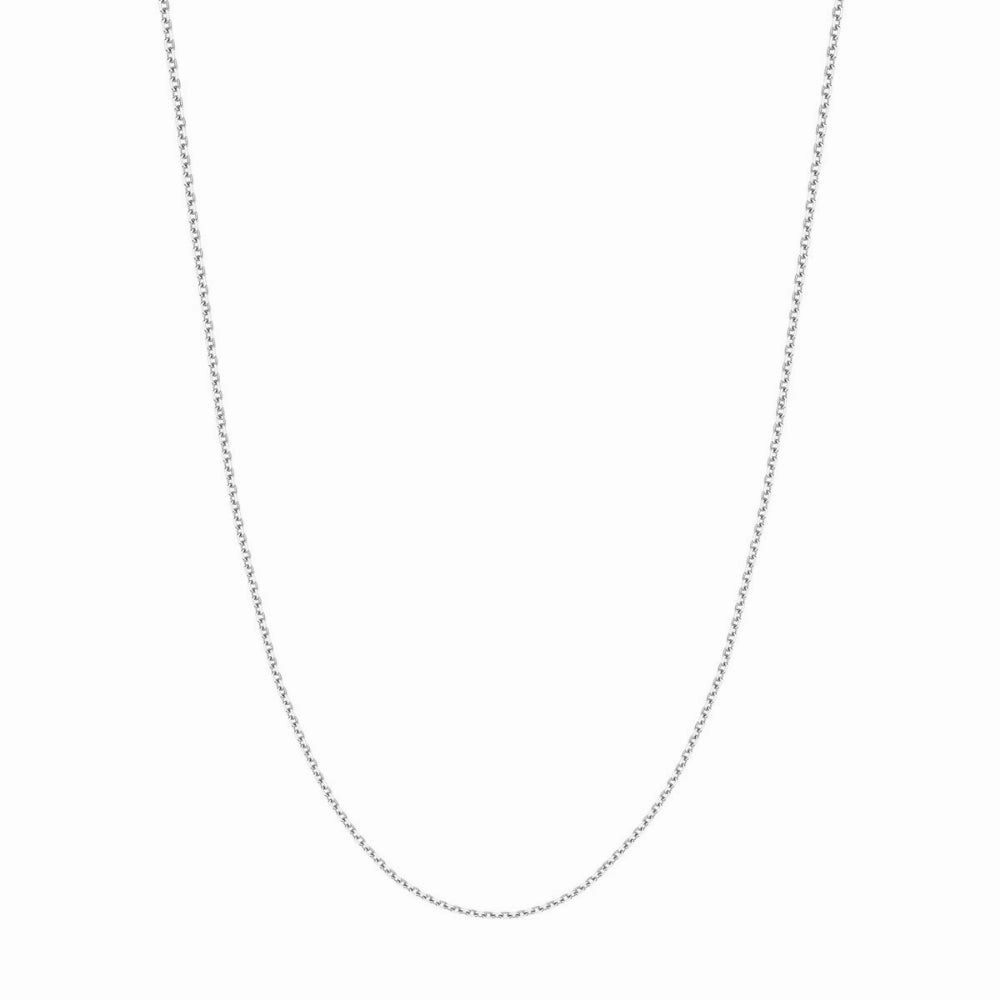 14k White Gold Diamond-Cut 1.5mm Cable Chain