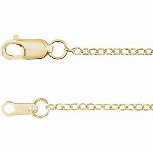 14K Yellow  1.3 mm Cable 16" Chain