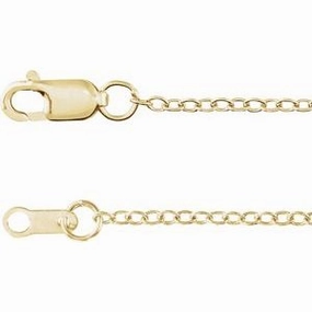 14K Yellow  1.3 mm Cable 16" Chain